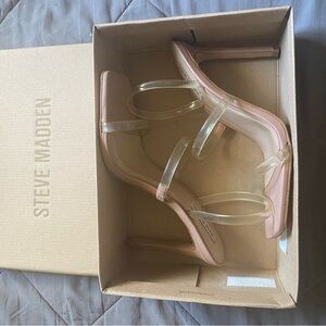 Steve Madden Blush Heels with Clear Straps
